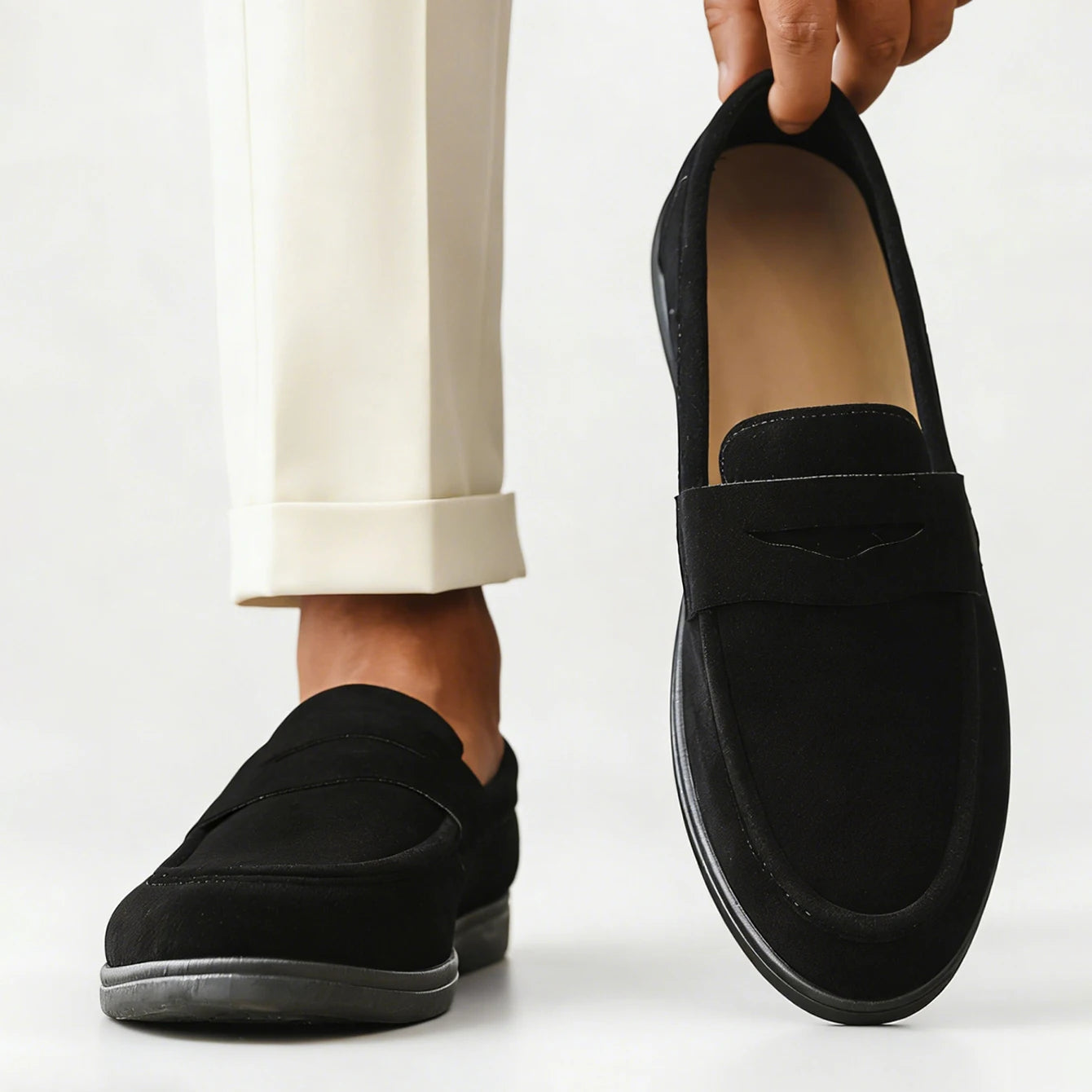 LAURENT MONACO | MOCASSINS EN DAIM PENNY POUR HOMMES