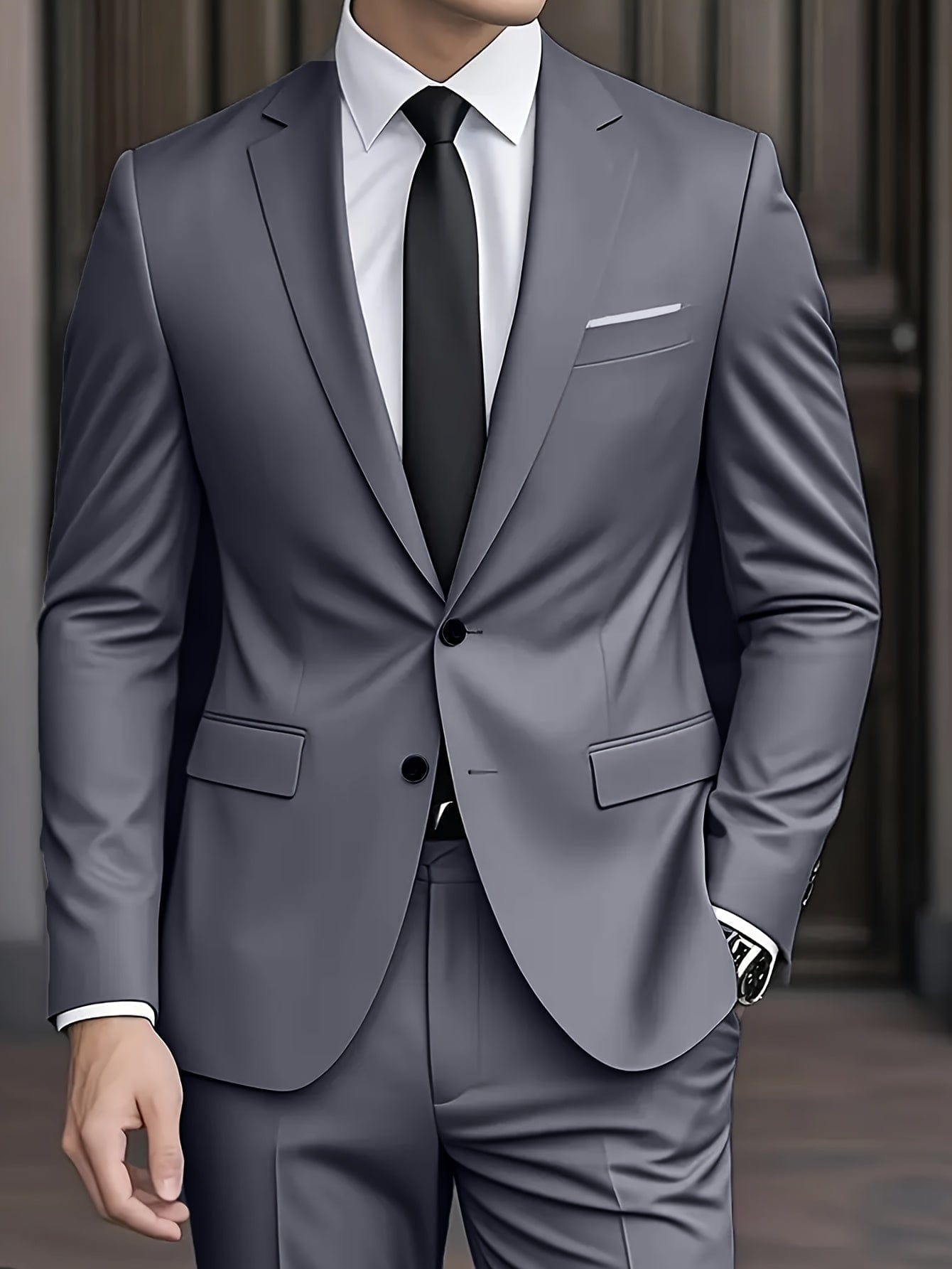 LAURENT MONACO | COSTUME EN LAINE MÉLANGÉE POUR HOMME
