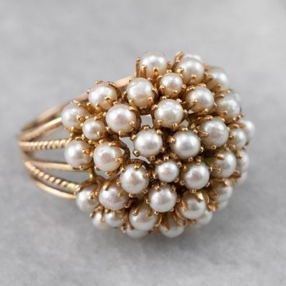 DELACROIX | BAGUE AVEC PERLES ENCASTRÉES