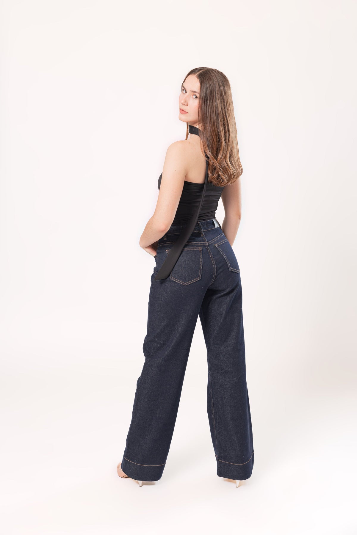 Sara | Pantalón wide leg azul puro