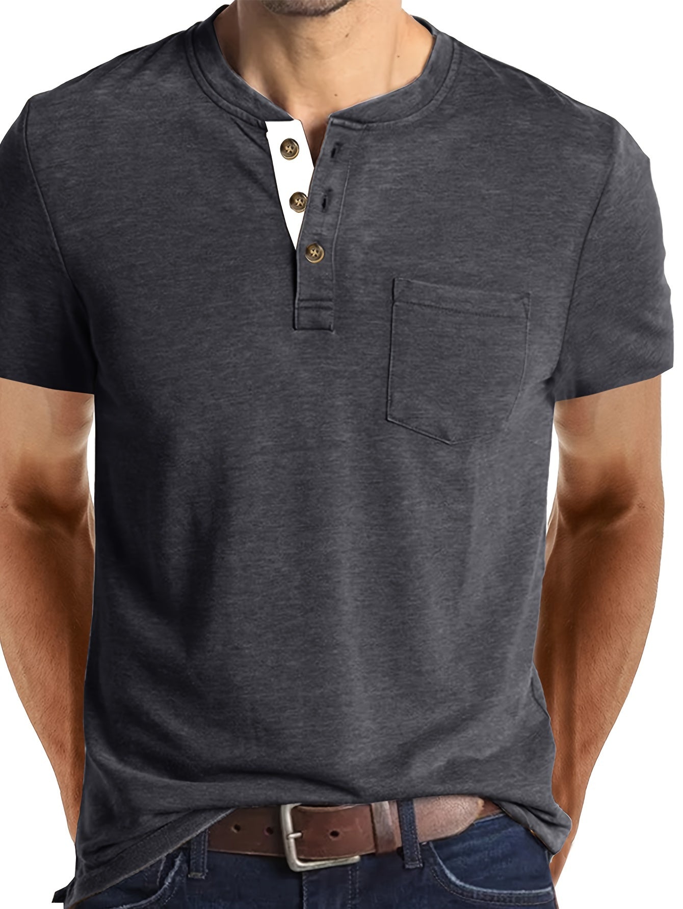 LAURENT MONACO | T SHIRT HENLEY POUR HOMME