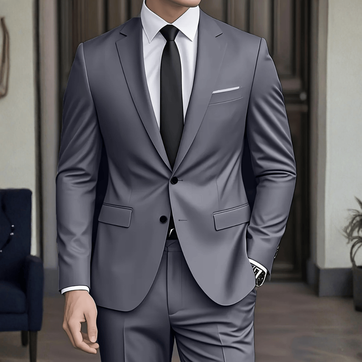 LAURENT MONACO | COSTUME EN LAINE MÉLANGÉE POUR HOMME