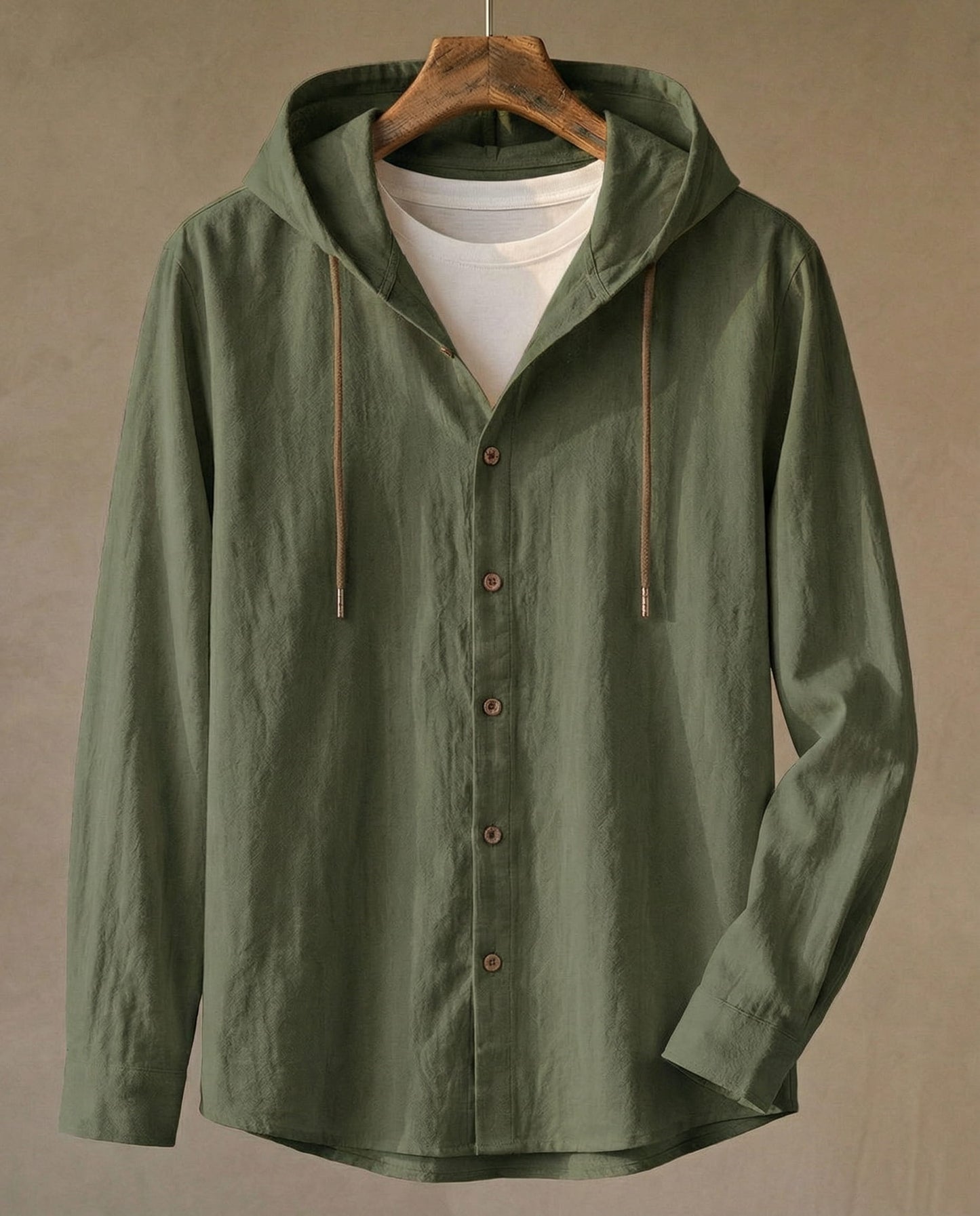 BRUNO | CAMISA CON CAPUCHA DE LINO PARA HOMBRE