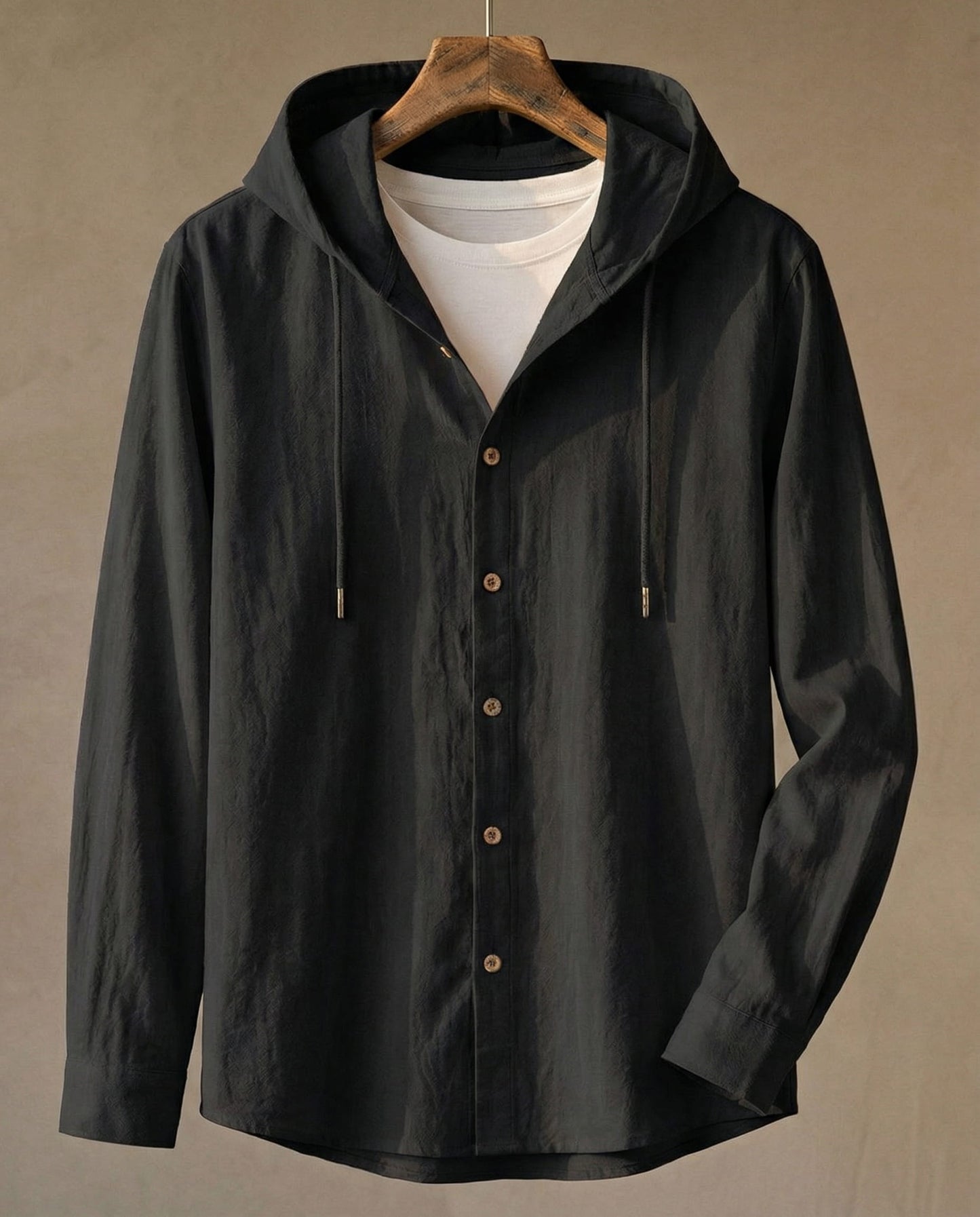 BRUNO | CAMISA CON CAPUCHA DE LINO PARA HOMBRE