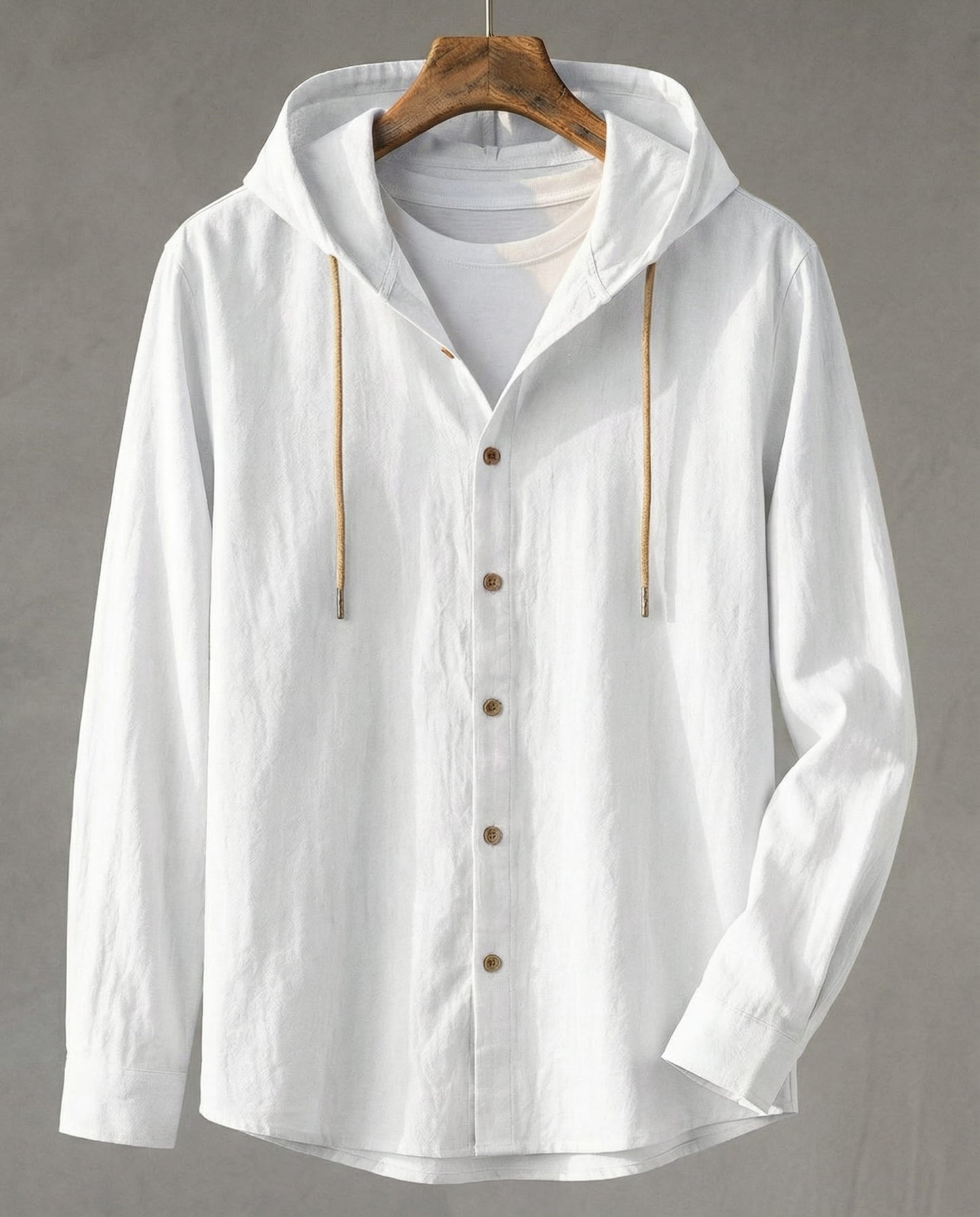 BRUNO | CAMISA CON CAPUCHA DE LINO PARA HOMBRE