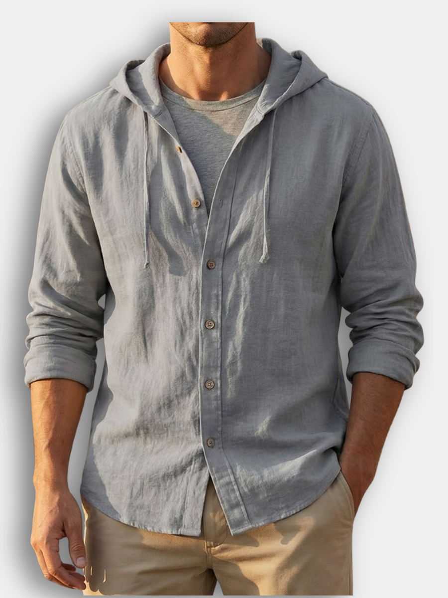 BRUNO | CAMISA CON CAPUCHA DE LINO PARA HOMBRE
