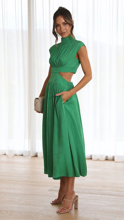 Rosa | Vestido midi con aberturas