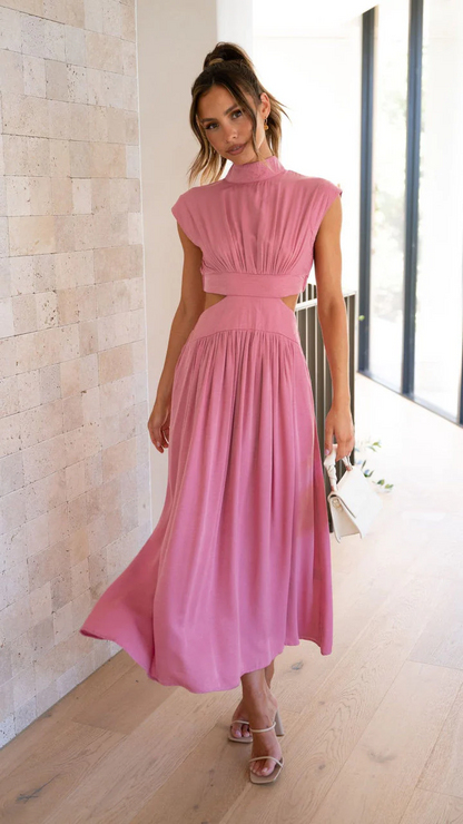 Rosa | Vestido midi con aberturas