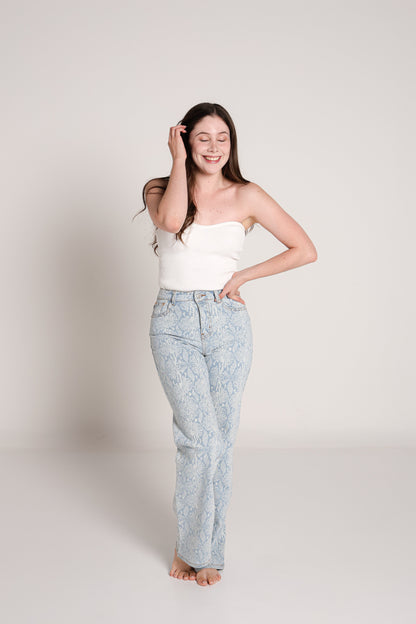 Regina | Pantalón wide leg print serpiente