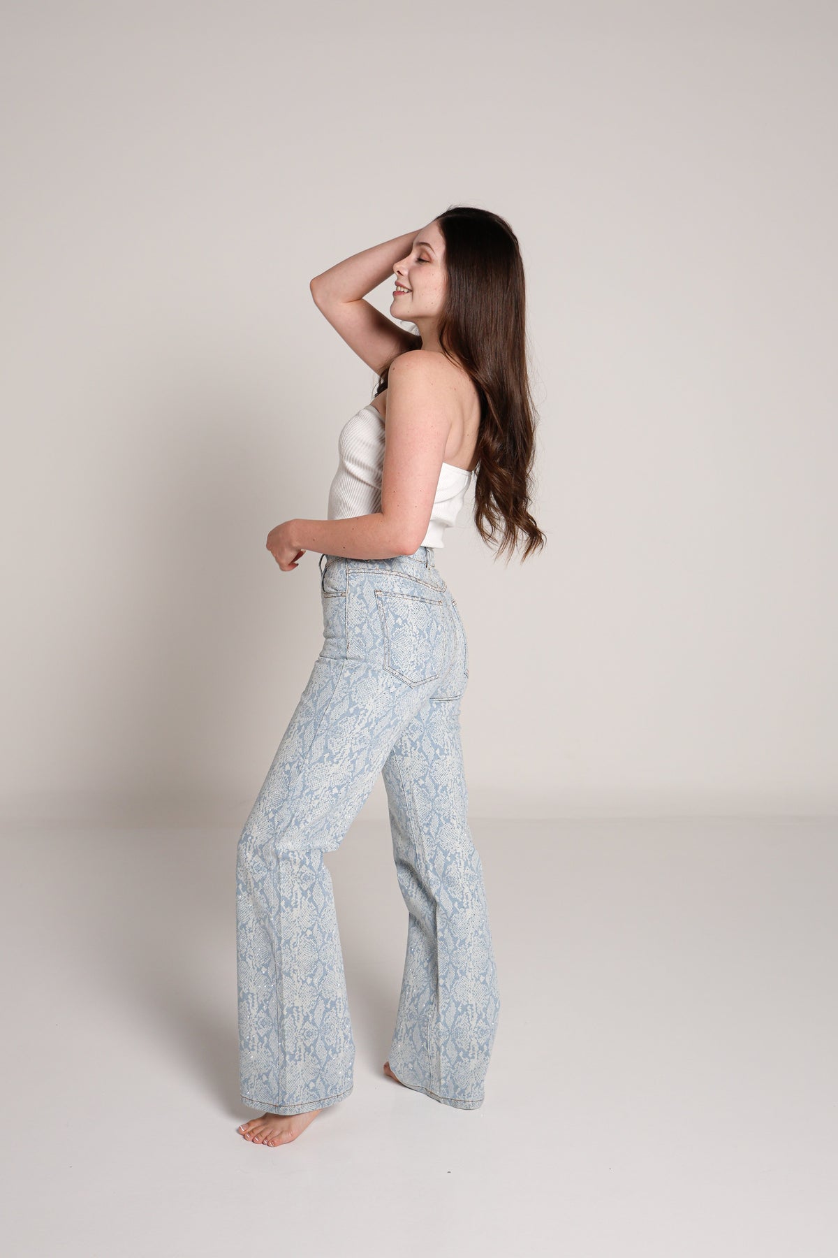Regina | Pantalón wide leg print serpiente