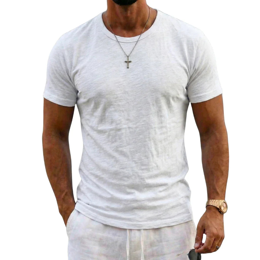 LAURENT MONACO | T-SHIRT EN COTON SLUB POUR HOMMES