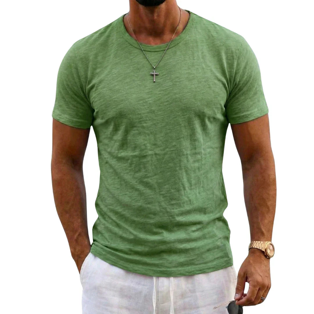 LAURENT MONACO | T-SHIRT EN COTON SLUB POUR HOMMES