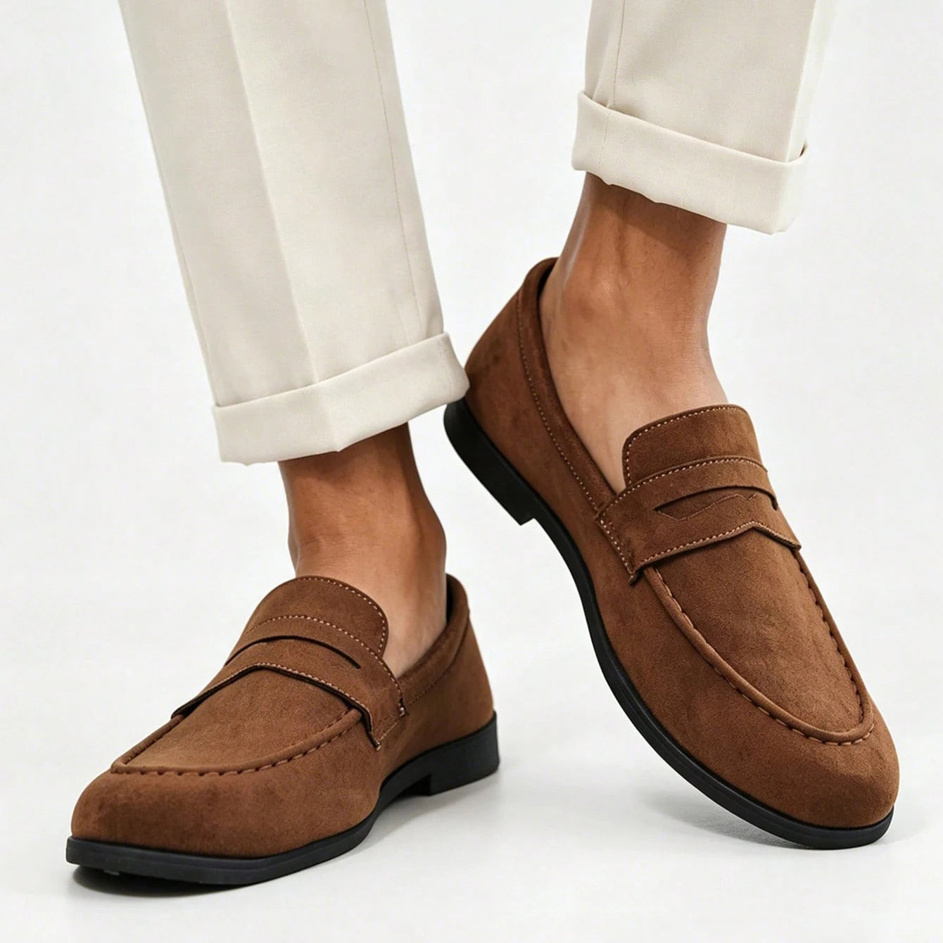 LAURENT MONACO | MOCASSINS EN DAIM PENNY POUR HOMMES