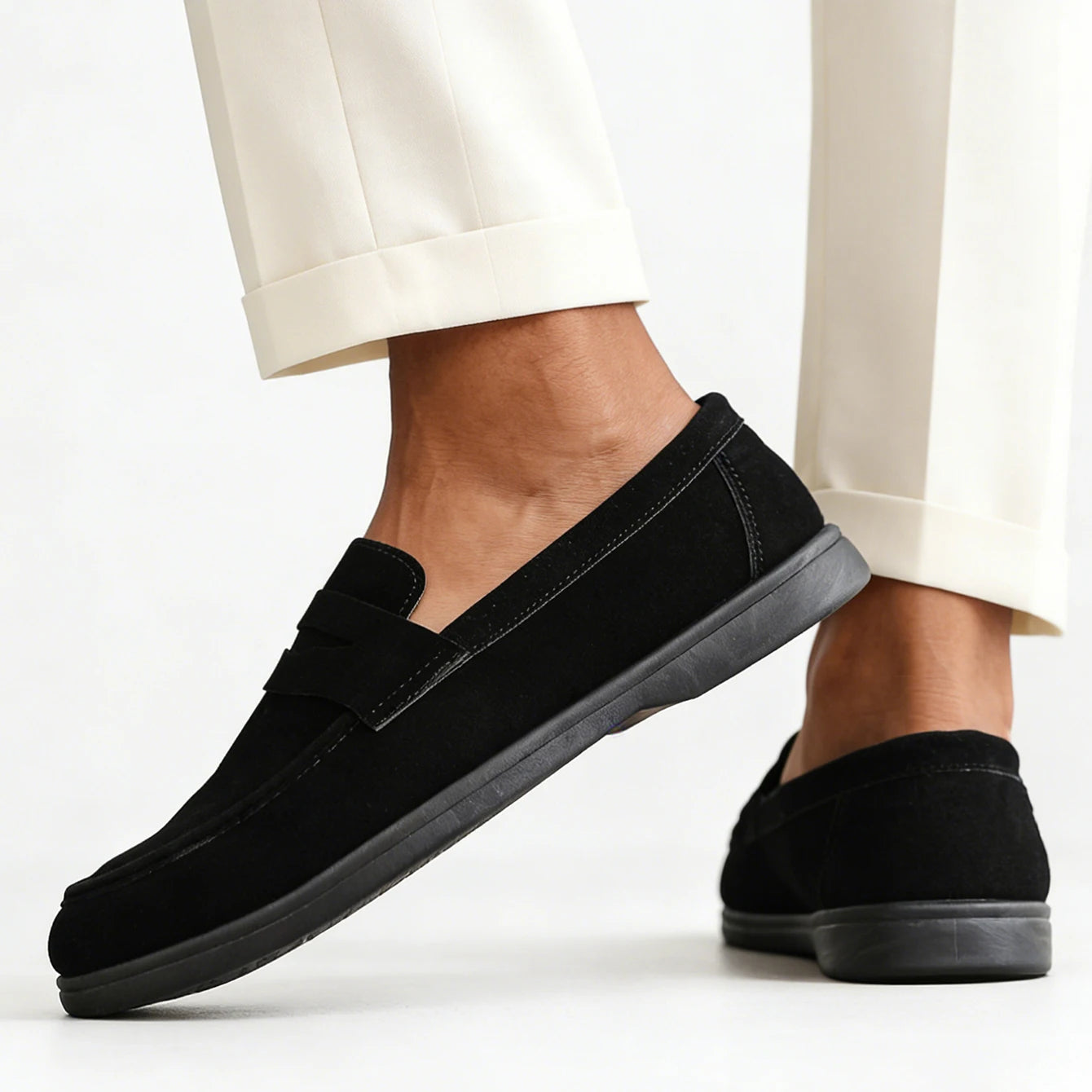 LAURENT MONACO | MOCASSINS EN DAIM PENNY POUR HOMMES