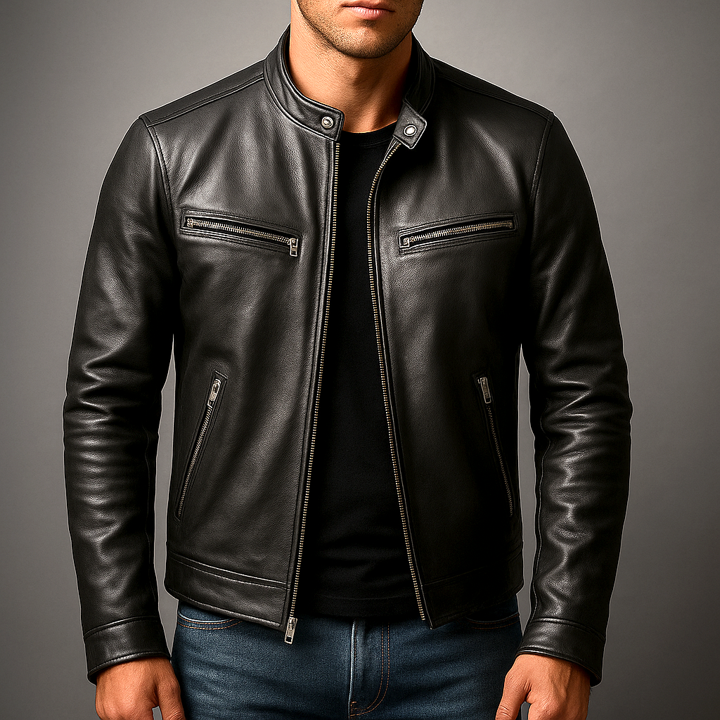 LAURENT MONACO | VESTE MOTO MINIMALISTE POUR HOMMES
