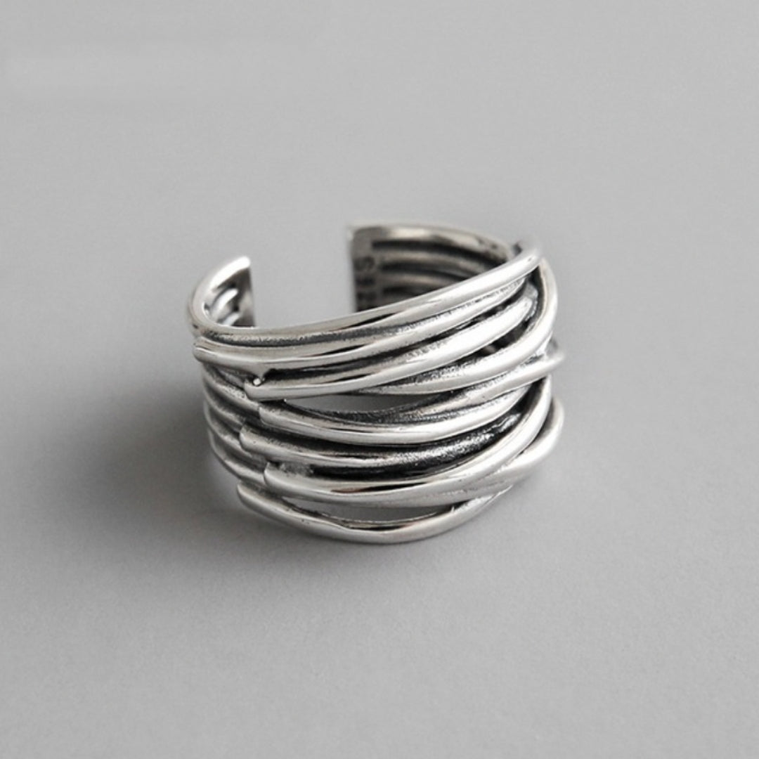 DELACROIX | BAGUE AJUSTABLE EN ARGENT À COUCHES