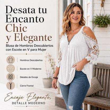 Victoria | Blusa de encaje con hombros descubiertos