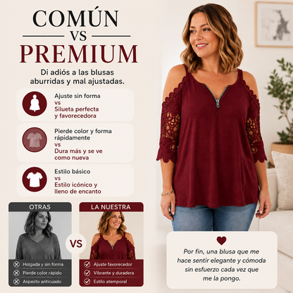 Victoria | Blusa de encaje con hombros descubiertos