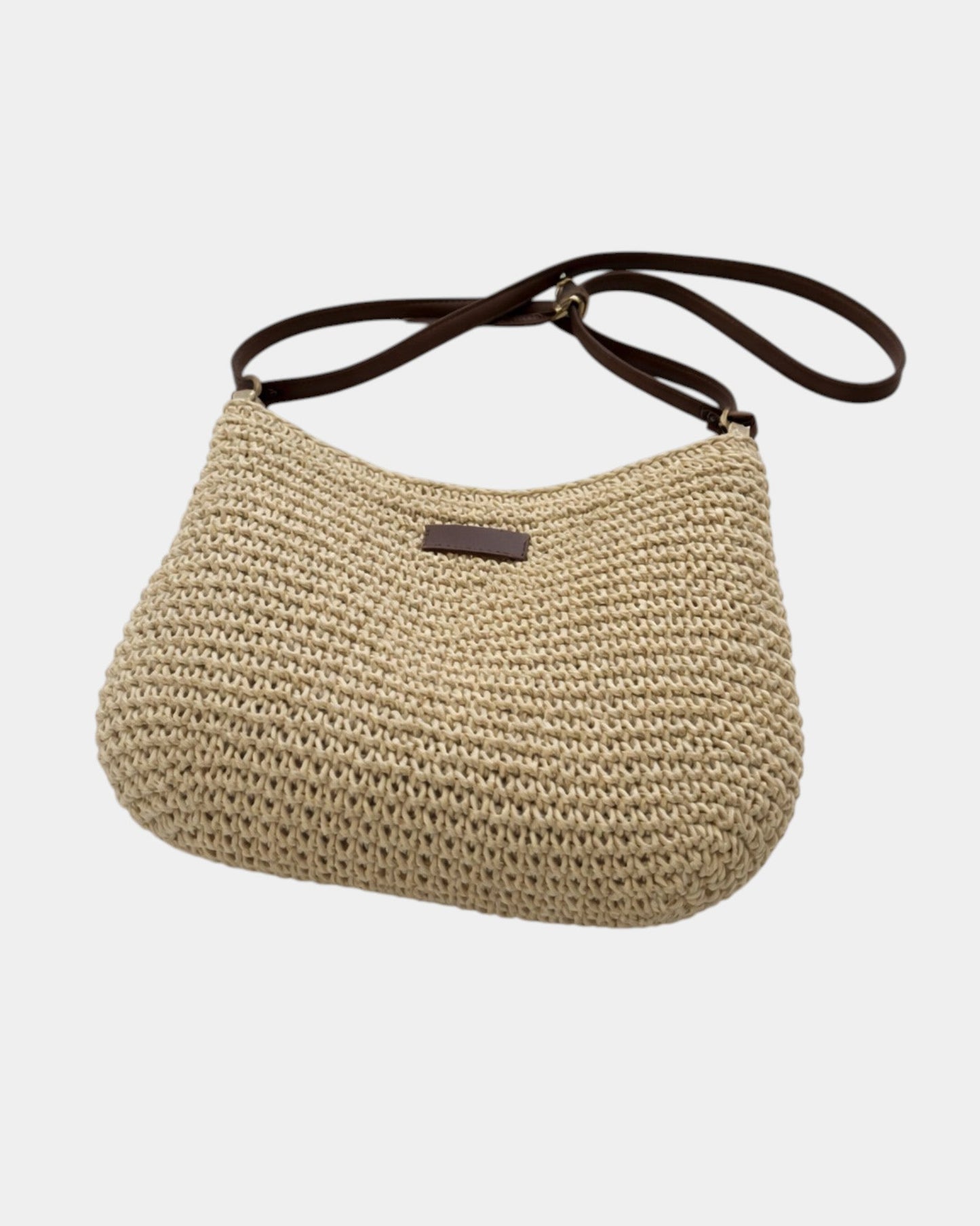 Elena | Bolso con efecto de paja y correa cruzada