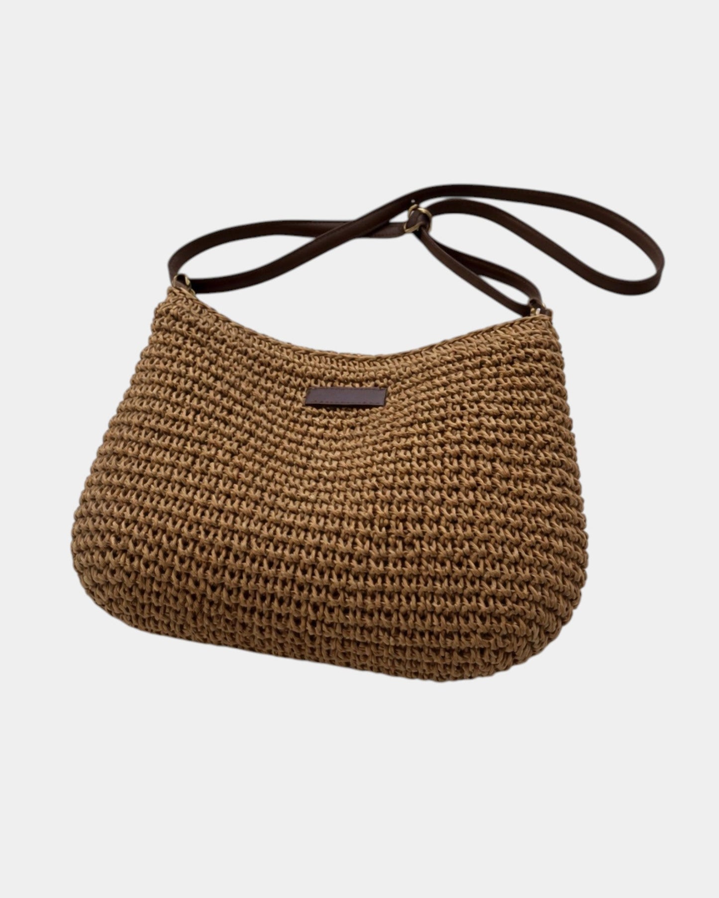 Elena | Bolso con efecto de paja y correa cruzada