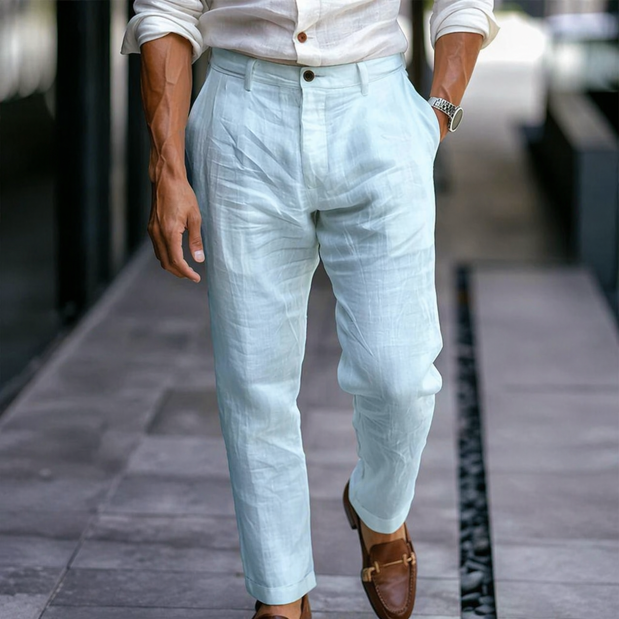 LAURENT MONACO | PANTALONS D'ÉTÉ CLASSIQUES POUR HOMMES