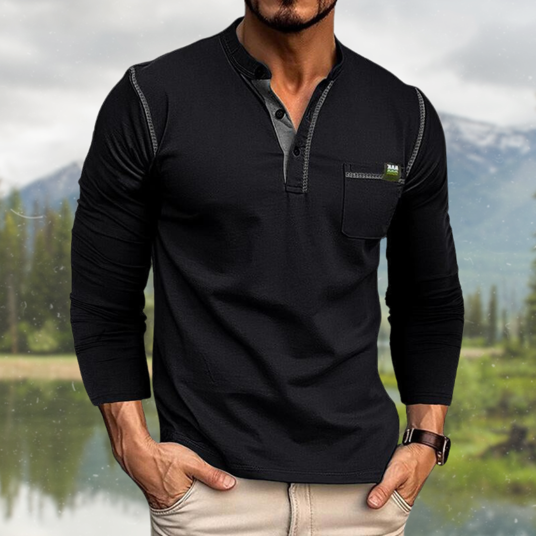 LAURENT MONACO | CHEMISE À MANCHES LONGUES AVEC POCHE POUR HOMMES