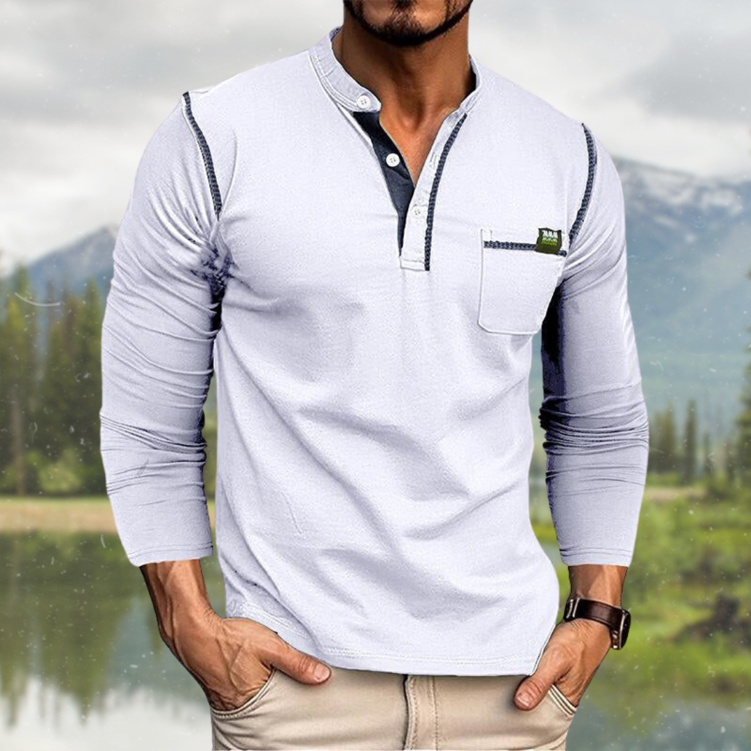 LAURENT MONACO | CHEMISE À MANCHES LONGUES AVEC POCHE POUR HOMMES