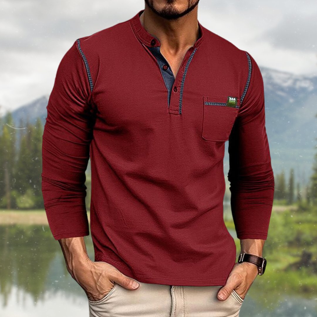 LAURENT MONACO | CHEMISE À MANCHES LONGUES AVEC POCHE POUR HOMMES