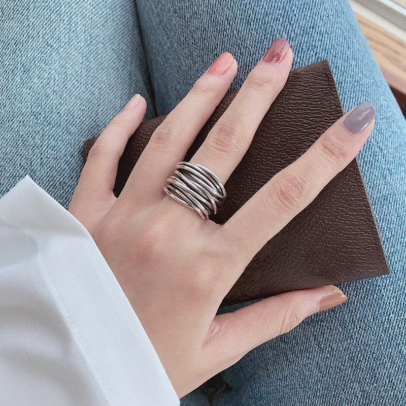 DELACROIX | BAGUE AJUSTABLE EN ARGENT À COUCHES