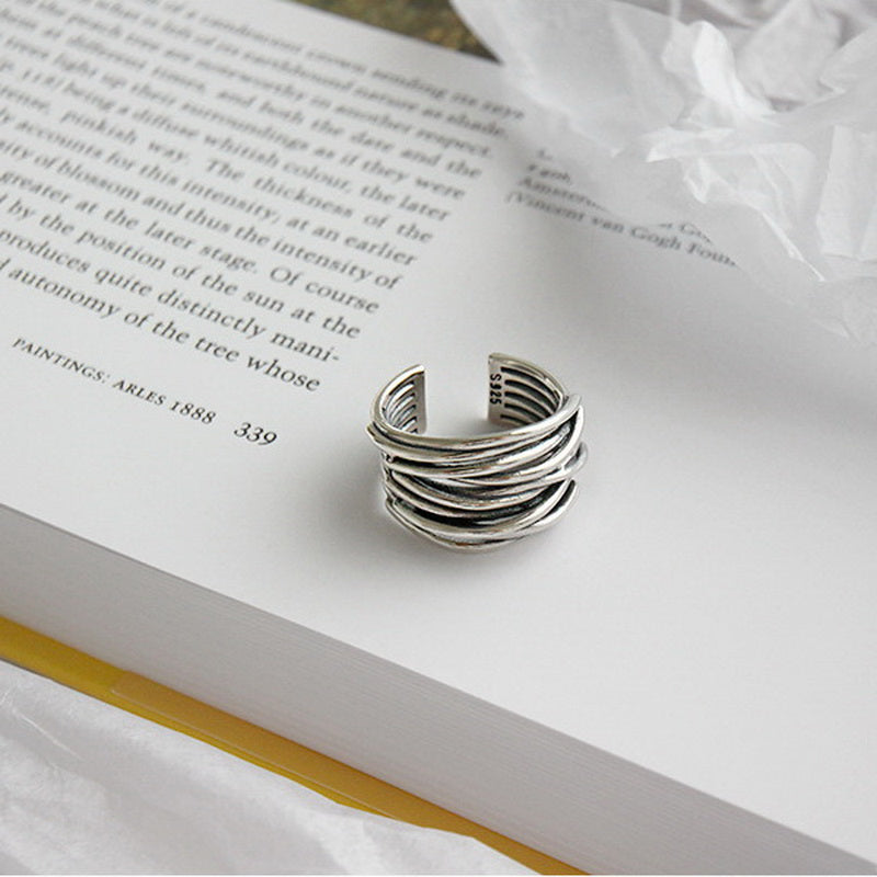 DELACROIX | BAGUE AJUSTABLE EN ARGENT À COUCHES