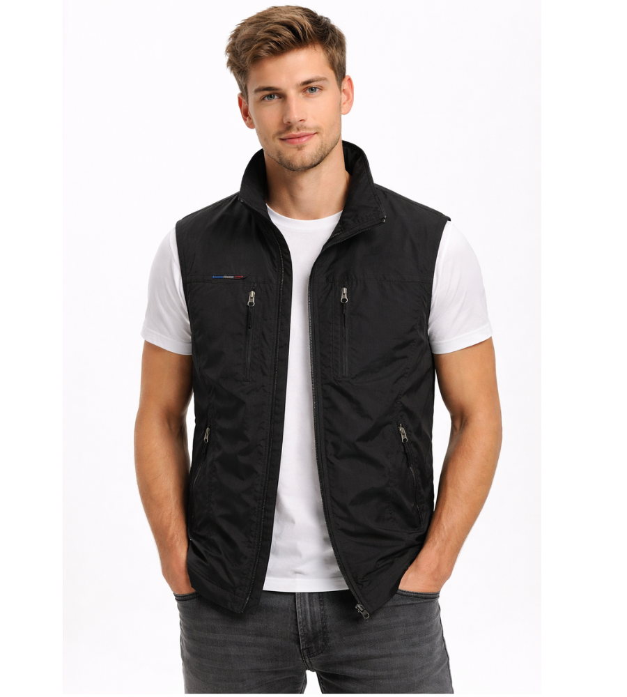 LAURENT MONACO | GILET ZIP EXTERIEUR POUR HOMMES