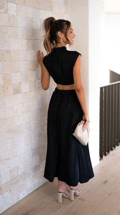 Rosa | Vestido midi con aberturas