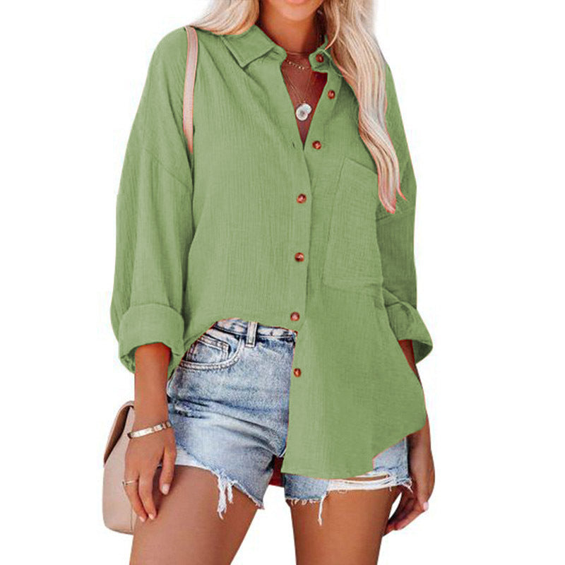 Melanie | Blusa Casual de Botones de Manga Larga