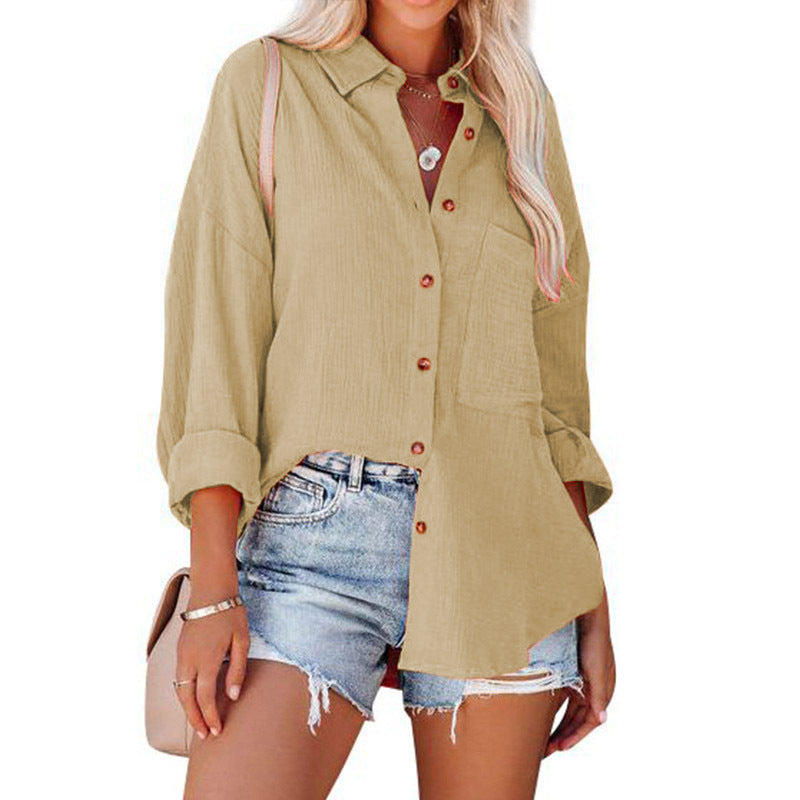 Melanie | Blusa Casual de Botones de Manga Larga