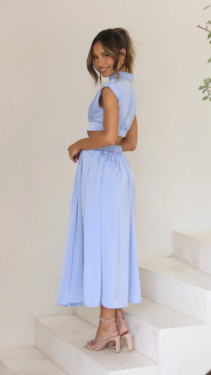 Rosa | Vestido midi con aberturas