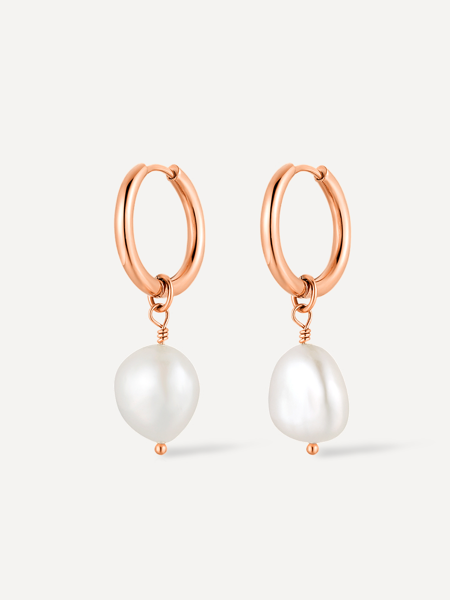 Isabella | Aretes de aro con perla