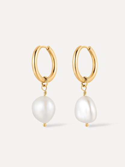 Isabella | Aretes de aro con perla