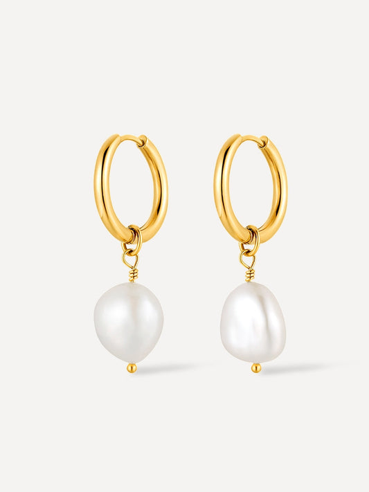 Isabella | Aretes de aro con perla