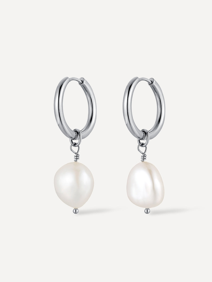 Isabella | Aretes de aro con perla