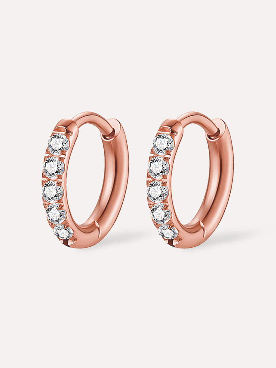 Celeste | Aretes de aro con zirconias