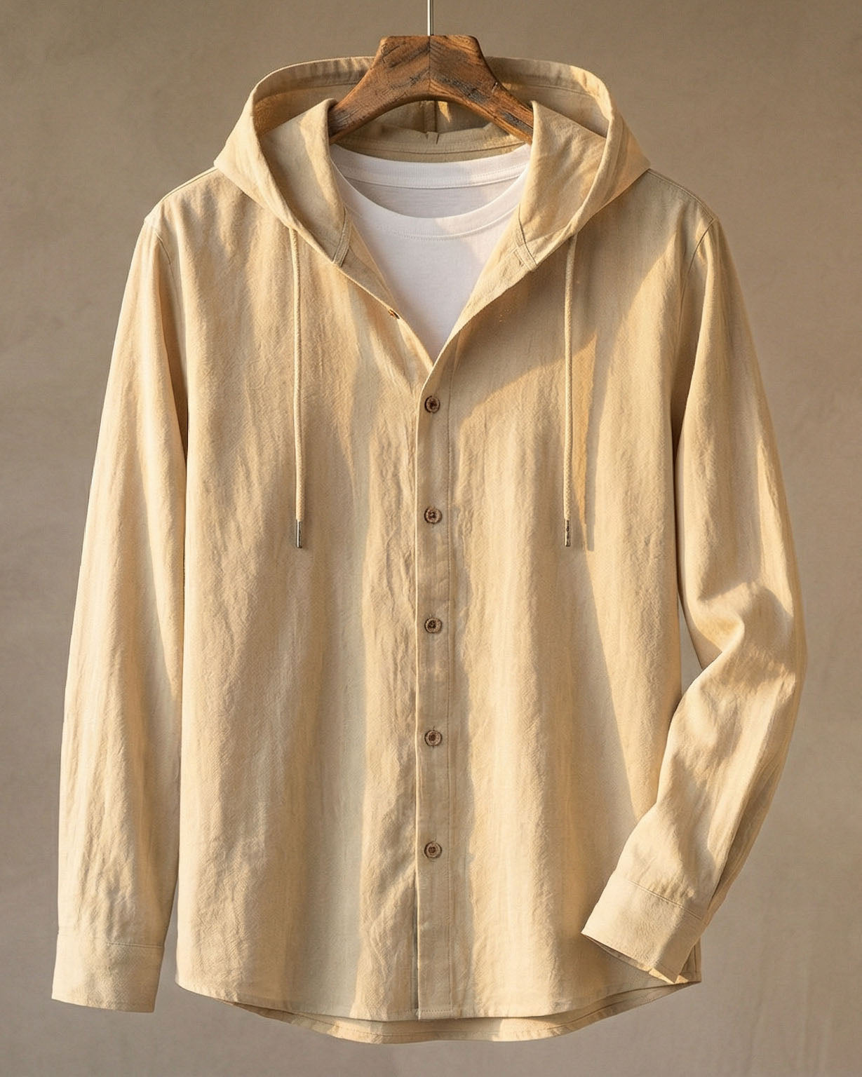 BRUNO | CAMISA CON CAPUCHA DE LINO PARA HOMBRE