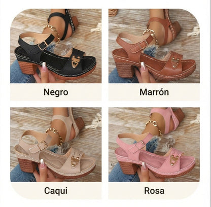 Mia | Sandalias de tacón ancho