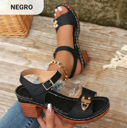 Mia | Sandalias de tacón ancho