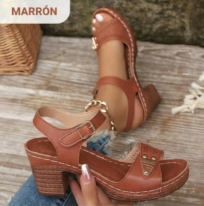 Mia | Sandalias de tacón ancho