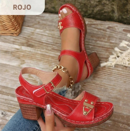 Mia | Sandalias de tacón ancho