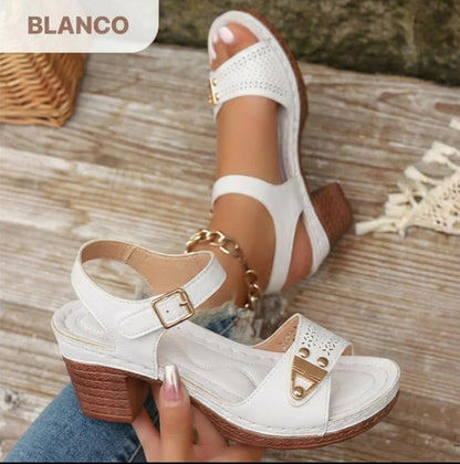 Mia | Sandalias de tacón ancho
