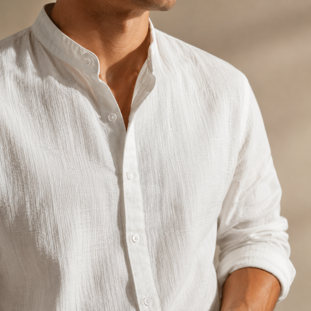 LAURENT MONACO | CHEMISE HENLEY EN LIN POUR HOMMES