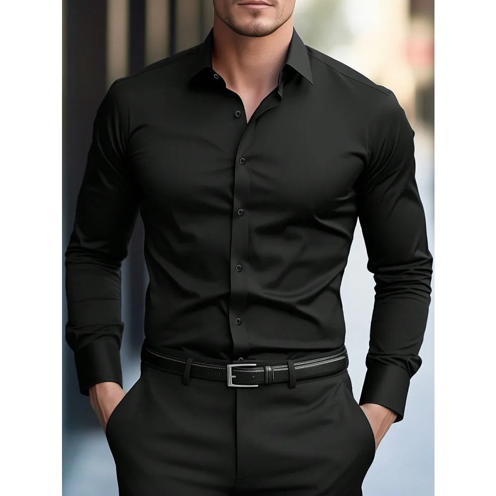 LAURENT MONACO | CHEMISE D'AFFAIRES À MANCHES LONGUES POUR HOMMES