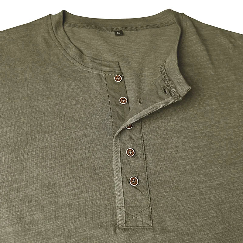 LAURENT MONACO | T-SHIRT À PATTE DE BOUTONNAGE POUR HOMMES