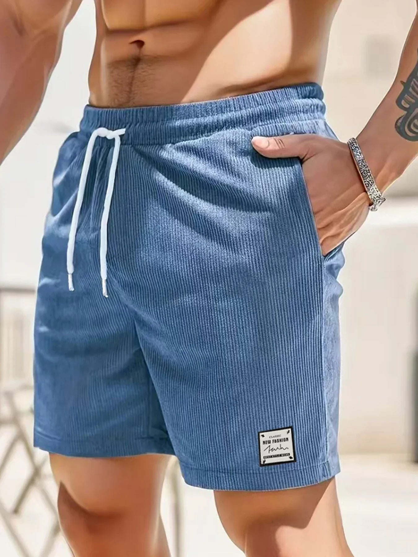 LAURENT MONACO | SHORT D'ÉTÉ EN VELOURS COURRU POUR HOMMES